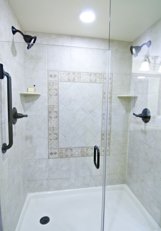 Corner Shower with Glass Door
